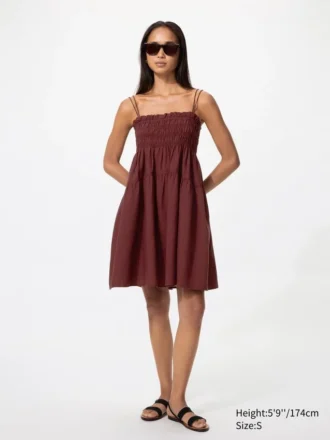 Vestido de camisola de mezcla de lino para mujer