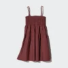 Vestido de camisola de mezcla de lino para mujer Vestido de camisola de mezcla de lino para mujer