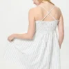 Vestido de camisola de mezcla de lino para mujer | A rayas