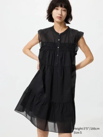 Vestido escalonado de algodón ligero para mujer