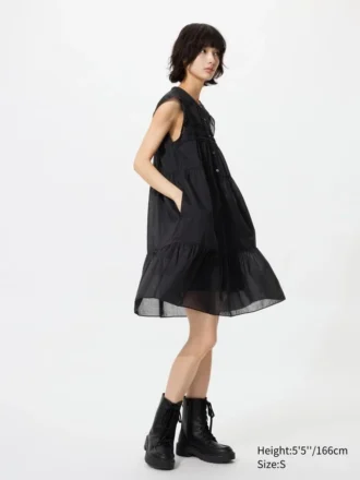 Vestido escalonado de algodón ligero para mujer