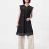 Vestido escalonado de algodón ligero para mujer Vestido escalonado de algodón ligero para mujer