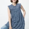 Vestido escalonado de algodón ligero para mujer | Estampado Vestido escalonado de algodón ligero para mujer | Estampado