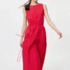Vestido escalonado de mezcla de lino para mujer Vestido escalonado de mezcla de lino para mujer