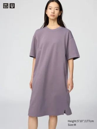 Vestido holgado de algodón AIRism para mujer