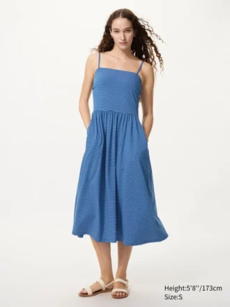 Vestido-sujetador de camisola de algodón AIRism para mujer | Rayas
