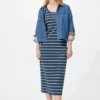 Vestido tipo sujetador acanalado para mujer | Rayas Vestido tipo sujetador acanalado para mujer | Rayas