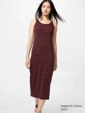 Vestido tipo sujetador acanalado para mujer | Rayas