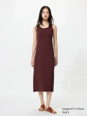Vestido tipo sujetador acanalado para mujer | Rayas